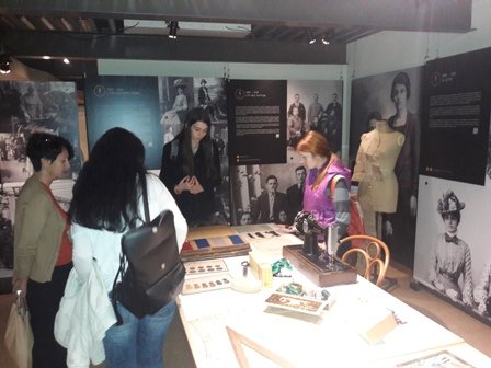 Students of Fashion department at Costume exhibition of Museum of Volos city