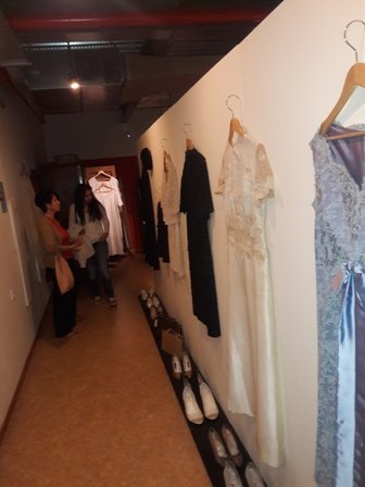 Students of Fashion department at Costume exhibition of Museum of Volos city
