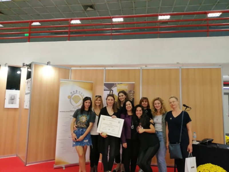 A student  of  Jewellery department  of  VTI Volos Municipality,  Awarded by POVAKO, at 34th Kosmima exhibition in Thessaloniki