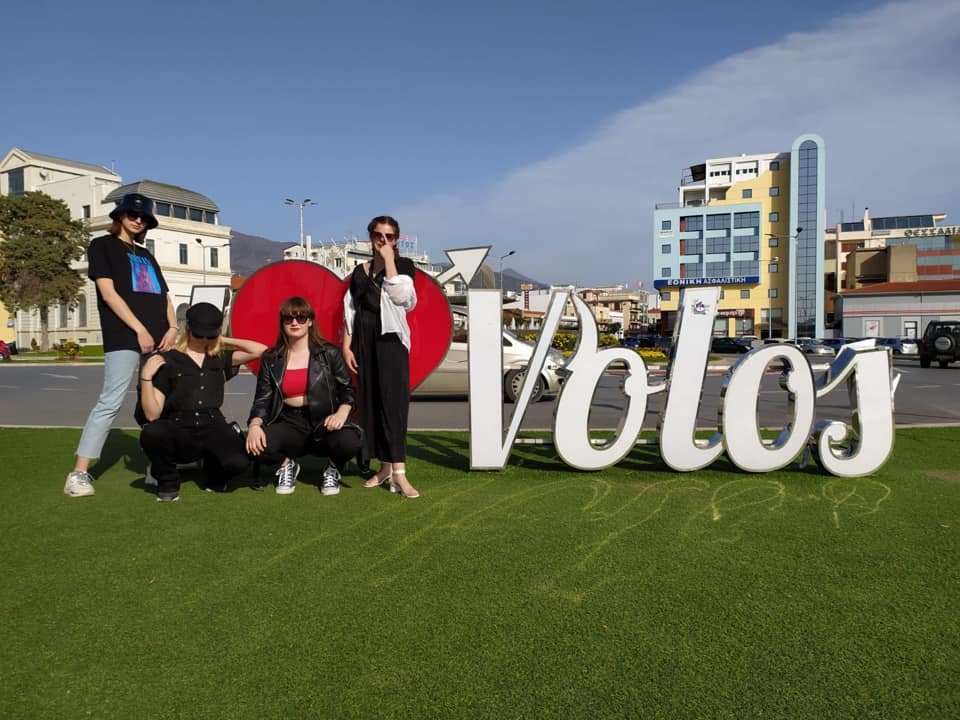 Students of  VOSONSPSO, ( the Czech Higher School of Fashion), at VTI of Volos Municipality, by  Erasmus + program.