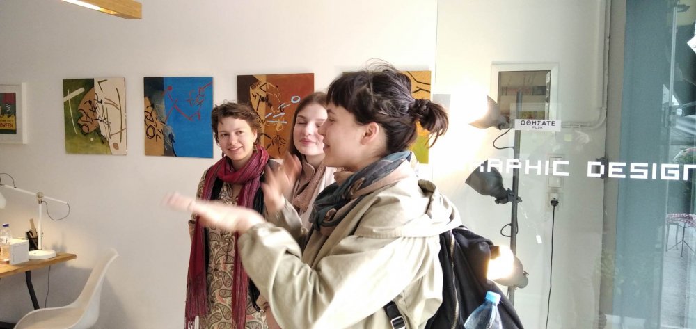 Students of Janis Rosentals art school in Latvia and their Professor, at IIEK of KEKPA - DIEK of Volos Municipality, with Erasmus+ project.