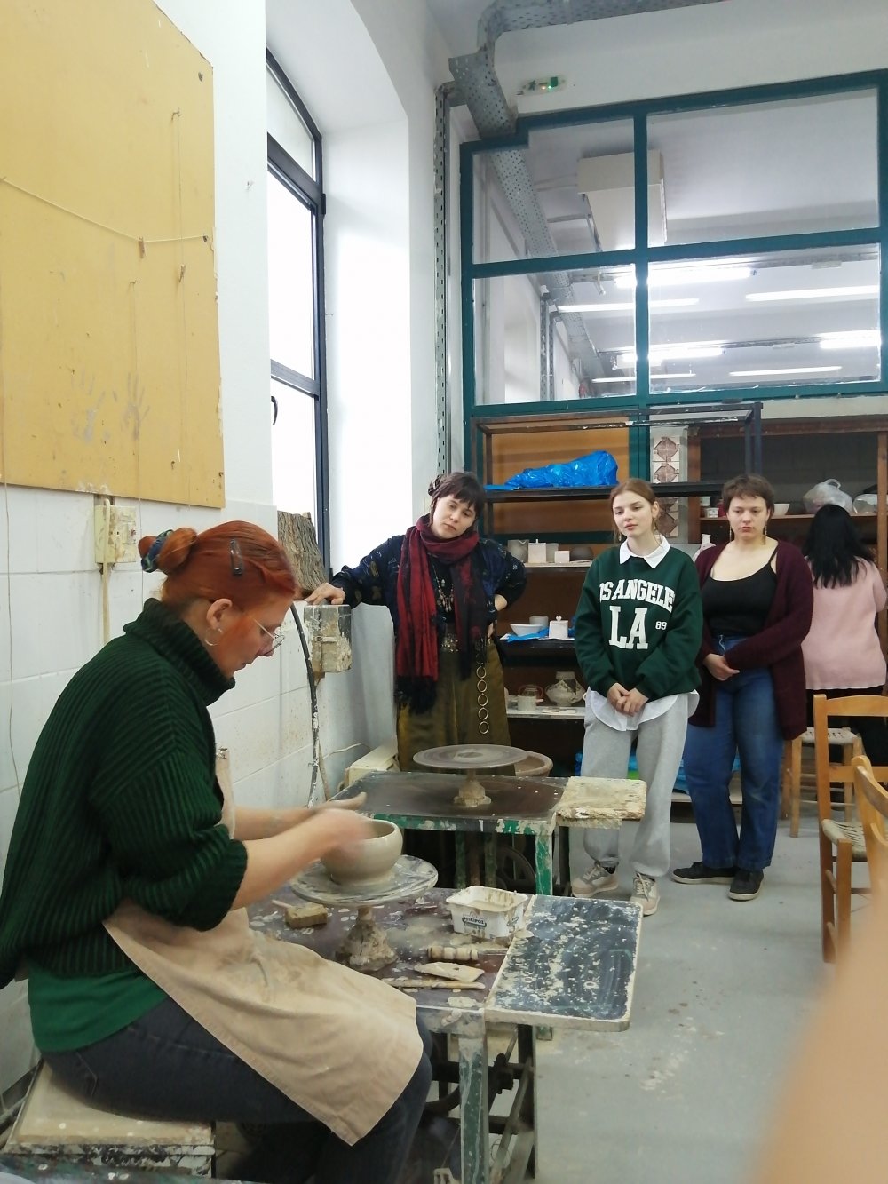 Students of Janis Rosentals art school in Latvia and their Professor, at IIEK of KEKPA - DIEK of Volos Municipality, with Erasmus+ project.